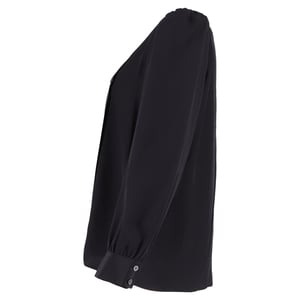 Alessandra Rich Bluse mit kontrastierendem Kragen aus schwarzer Seide
