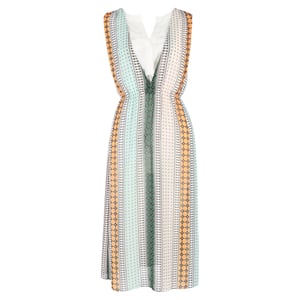 Sandro gestreiftes Midikleid aus mehrfarbigem Polyester