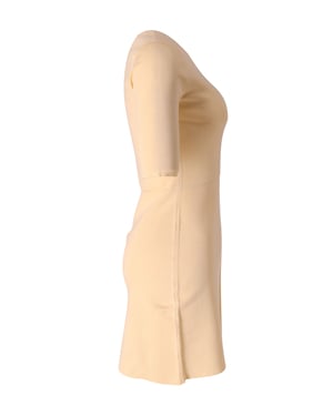 Chloe Minikleid mit Rundhalsausschnitt in Pastellgelb aus Polyester