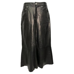 Rick Owens Midirock mit Knittereffekt aus schwarzem Lammleder