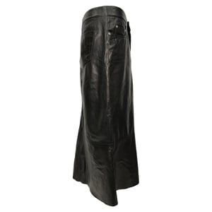 Rick Owens Midirock mit Knittereffekt aus schwarzem Lammleder