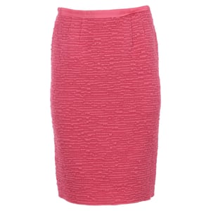 Nina Ricci Bleistiftrock in Knielänge aus rosa Wolle mit Strukturmuster