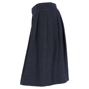 Knielanger Rock von Chanel aus marineblauer Baumwolle