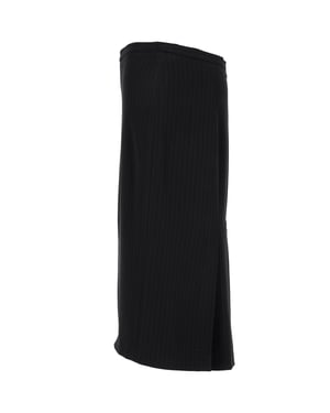 Max Mara gestreifter Midi-Bleistiftrock aus schwarzem Triacetat