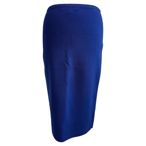 Diane von Furstenberg Strick-Midi-Bleistiftrock aus blauer Viskose