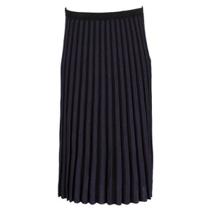 Diane von Furstenberg Klara Plissee-Midirock aus Stretch-Strick in Marineblauer Viskose