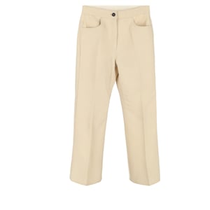Jil Sander Straight-Leg Hose aus cremefarbener Wolle