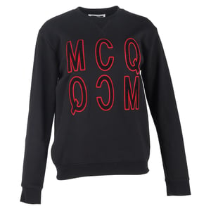 MCQ Velvet Logo Pullover aus schwarzer Baumwolle
