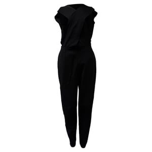 Stella McCartney Jumpsuit mit offenem Rücken aus schwarzer Viskose
