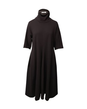 Jil Sander Rollkragenkleid in A-Linie aus braunem Modal
