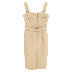 Alexander McQueen Midikleid aus beiger Baumwolle