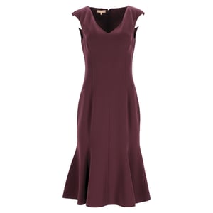 Michael Kors Midi-Trompetenkleid aus burgunderroter Wolle