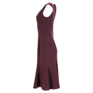Michael Kors Midi-Trompetenkleid aus burgunderroter Wolle