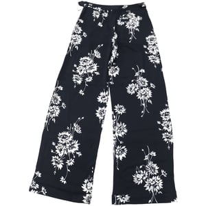 McQ by Alexander McQueen Hose mit Blumenmuster und weitem Bein aus schwarzem Polyester