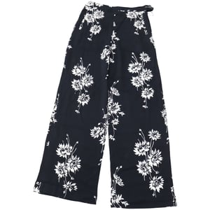 McQ by Alexander McQueen Hose mit Blumenmuster und weitem Bein aus schwarzem Polyester