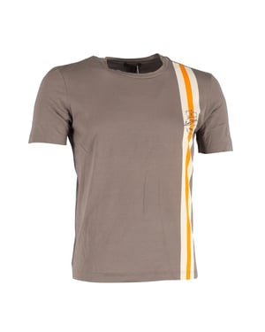 Louis Vuitton T-Shirt mit Streifenmuster aus brauner Baumwolle