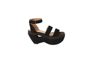 Alaia Plateau-Sandalen aus mehrfarbigem Wildleder