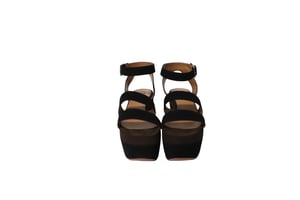 Alaia Plateau-Sandalen aus mehrfarbigem Wildleder