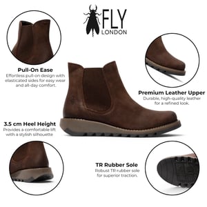 Fly London Womens Braune Chelsea Wildleder-Knöchelstiefel – SALV195