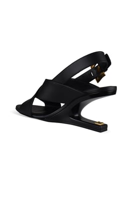 Balmain Anthem No Wedge-Sandalen Schwarz