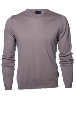 Lanvin, grauer Wollpullover mit V-Ausschnitt