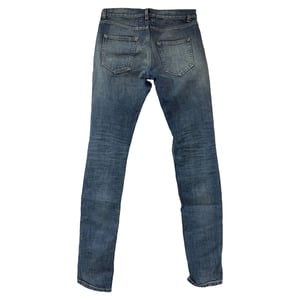 Saint Laurent Ripped Slim-Fit Jeans aus blauem Baumwoll-Denim