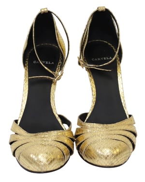 Carvela by Kurt Geiger Gold Python Pumps aus Goldleder