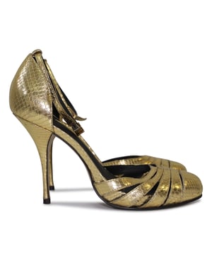 Carvela by Kurt Geiger Gold Python Pumps aus Goldleder