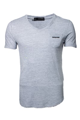 Dsquared2, graues T-Shirt mit fransigem Design