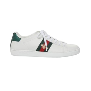 Weiße bestickte Ace-Sneaker