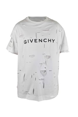 Givenchy 2-lagiges T-Shirt mit Lochmuster Weiß