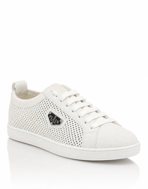 Perforated Suede Low-Top Sneakers