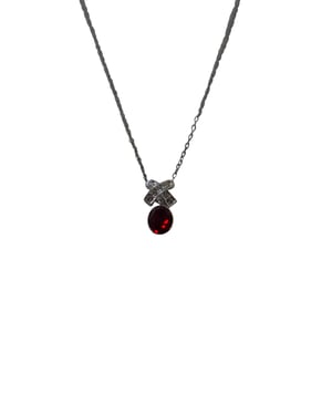 Swarovski Ohrringe und Halsketten Schmuckset aus rotem Kristall