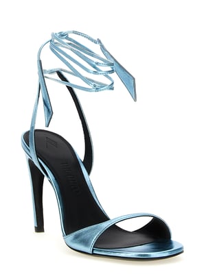 Die Attico Blaue Kalbsleder Stiletto-Absatzsandalen