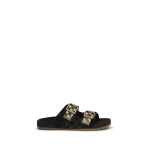 Burberry Schwarze Kalbsleder Bos Taurus Strap-On Sandalen