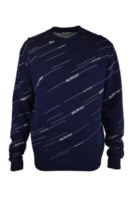 Balenciaga Pullover mit Alphabet-Logo Blau