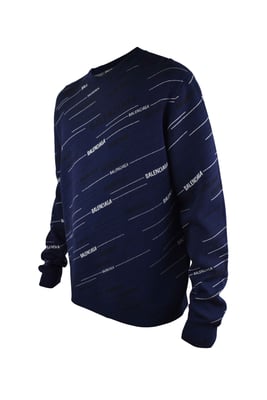 Balenciaga Pullover mit Alphabet-Logo Blau