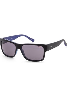Hugo Boss Herren 58mm Mattschwarze Blaue Sonnenbrille HG0176-S-0VK-IR