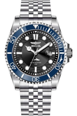 Invicta Pro Diver 50805 Herrenuhr - Quarzwerk - Edelstahl mit schwarzem Zifferblatt - 43 mm