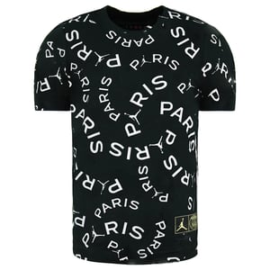 Nike Air Jordan x PSG AOP Kinder T-Shirt Schwarz/Weiß