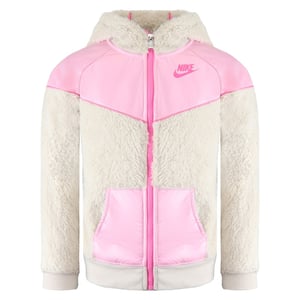 Nike Fleece Kinder Creme/Pink Trackjacke
