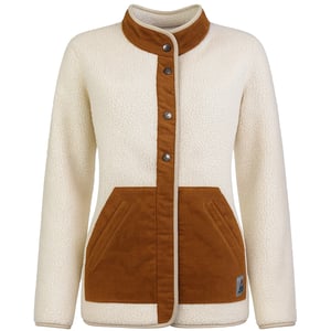 Passenger Clover Wiederverwertete Tiefe Damen Beigefarbene Sherpa Fleecejacke