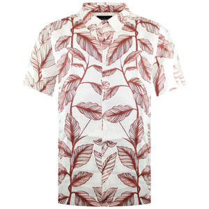 Ted Baker Tagus Herren Leinenhemd mit Blattdruck