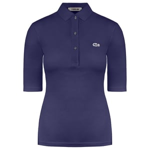 Lacoste Logo Damen Lila Poloshirt