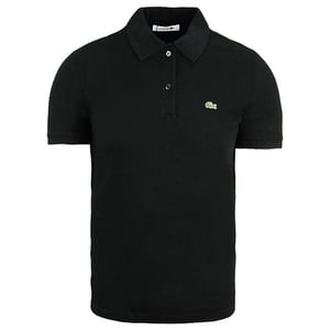 Lacoste Kurzarm Damen Schwarz Baumwoll-Polo-Shirt PF6958 031