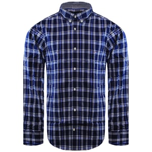 Eden Park Paris karierte Herrenbluse blau