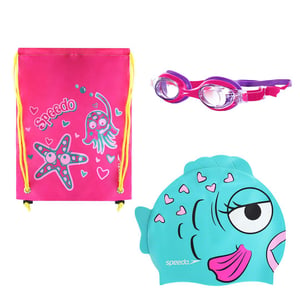 Speedo Sea Squad Kinder Schwimmtasche Set Pink/Blau
