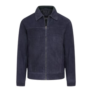 Herren Navy Goat Wildleder Harrington-Bikerjacke – Bursa
