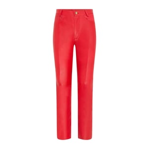 Damen Red Lamb Leather 501 Biker Jeans – Sogndal