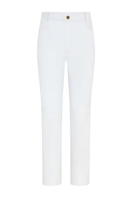 Damen Weiße Lammleder 501 Biker Jeans - Scharlachrot